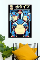 Squirtle Water Evolution Pokémon Wall Poster (Anime Posters)