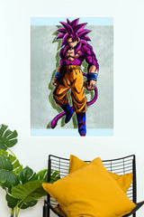 Son Goku Super Saiyan Purple Warrior Wall Poster (Anime Posters)