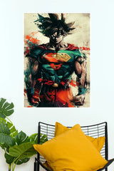 Goku Superman Super Fusion Warrior Wall Poster (Anime Posters)