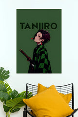 Tanjiro Kamado Dark Green Aesthetic Wall Poster (Anime Posters)