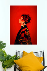 Tanjiro Kamado Rising Spirit Red Edition Wall Poster (Anime Posters)
