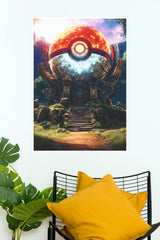 Pokemon Legendary Pokeball Temple Wall Poster (Anime Posters)
