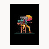 Musicin With Red Moon Metal Poster