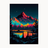 Moon Shine With Beutiful Star Metal Poster