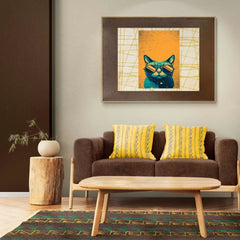 Cat With Black Sun Glass Metal Poster