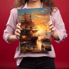 Sunshine With Big Ship Metal Poster