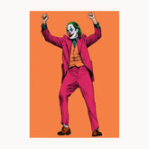 Joker With Orange Back Grown Metal Poster