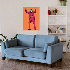 Joker With Orange Back Grown Metal Poster