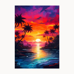 Sunshine With Big Coconut Tree Metal Poster