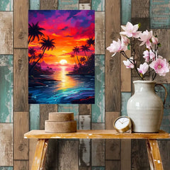 Sunshine With Big Coconut Tree Metal Poster