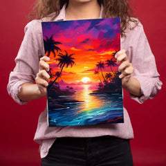 Sunshine With Big Coconut Tree Metal Poster