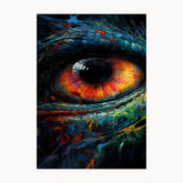 Blue Face In Orange Eyes Metal Poster