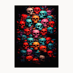 Colourfull Skulls Metal Poster