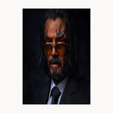 John Wick In Black Glass Metal Poster