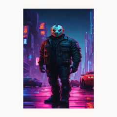 Man With Mask Metal Poster