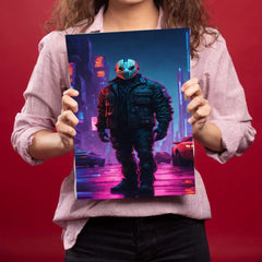 Man With Mask Metal Poster