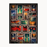 Sun Lights And Moon Lights With Rockets Metal Poster