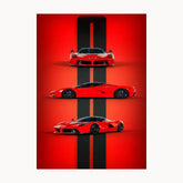 Red Sport Car Metal Poster