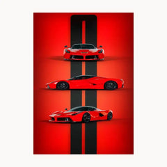 Red Sport Car Metal Poster