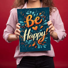 Be Happy Metal Poster