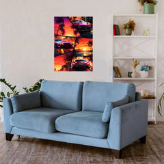 Pink Luxury Sports Cars Metal Poster