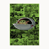 Green Alien Cartoon Metal Poster