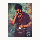Vijay With Relax Music Metal Poster