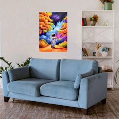 Astronaut With Nature Metal Poster