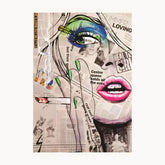 Girl With Smoking Metal Poster