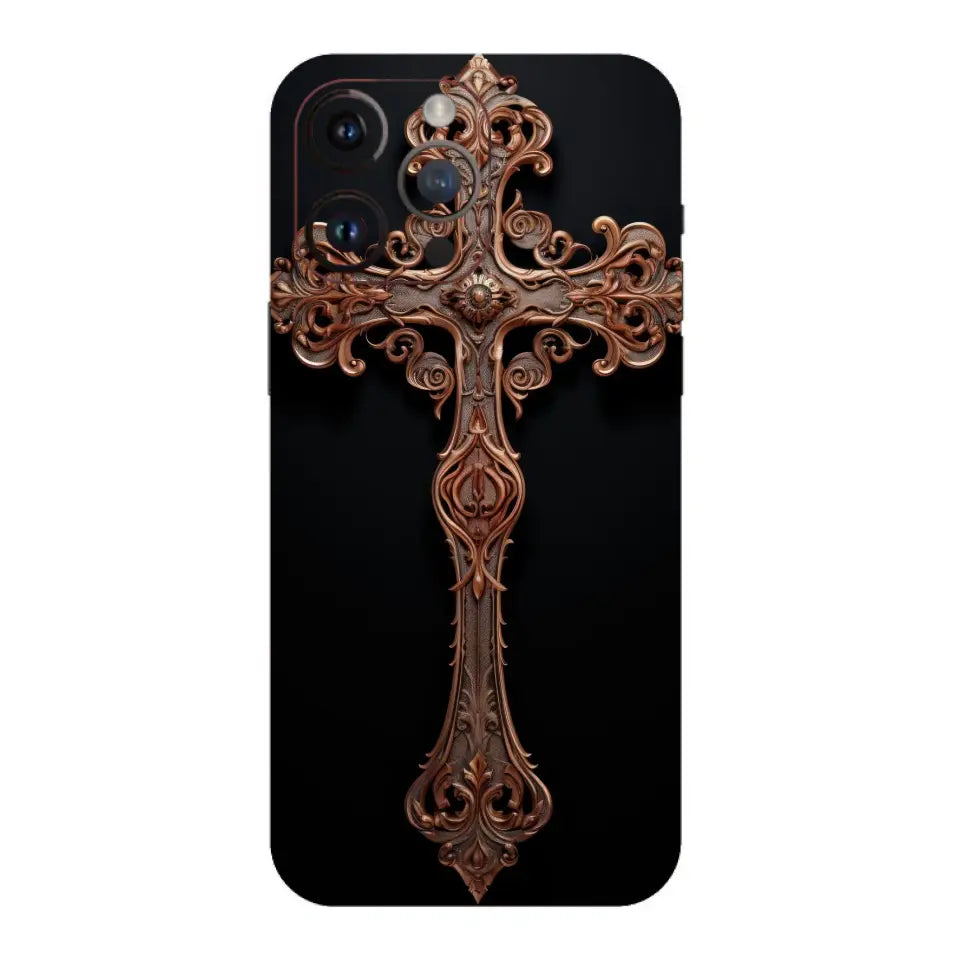 Antiqued Bronze Cross Mobile Skin