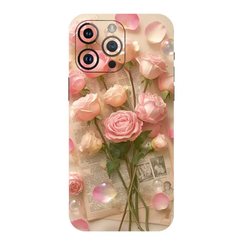 Pink and White Roses Mobile Skin