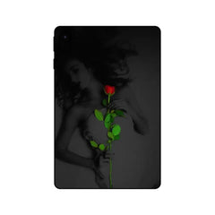 BEAUTIFUL RED ROSE WITH GREEN LEAVES TABLET SKIN