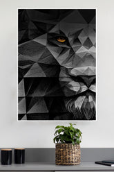 A Beautiful Black and White Art Work of Tiger Poster | Animal Posters