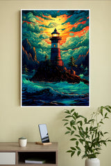 A Brightly lit lighthouse Poster | Art Posters