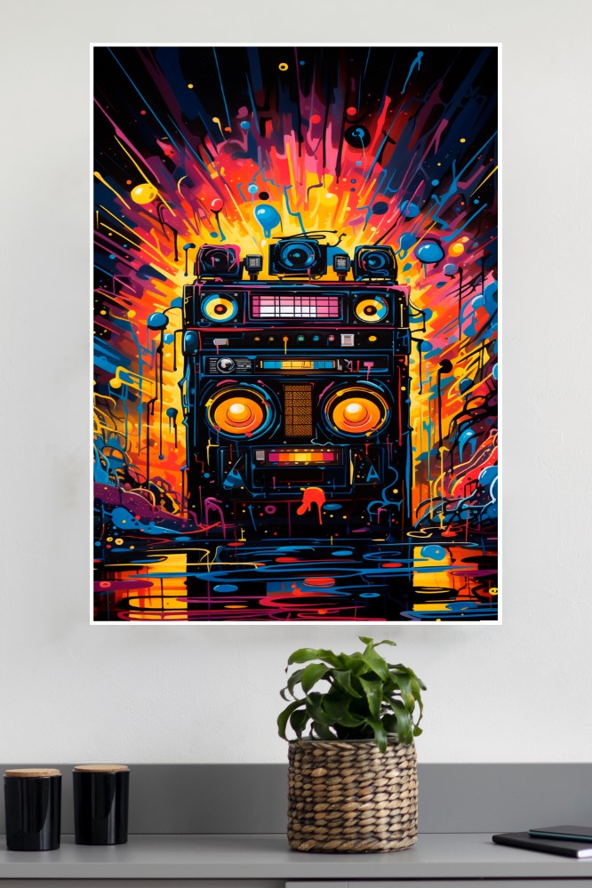 A Colorful Retro Radio Poster | Music Posters