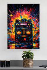 A Colorful Retro Radio Poster | Music Posters