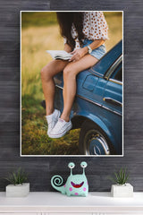 A Girl Sitting on the Car Poster | Art Posters