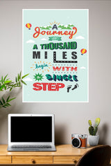 A Journey Of a Thousand Miles Poster | Gym and Motivational Quotes Posters