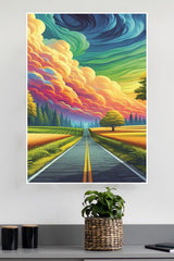A Road wIth Trees and Clouds Poster | CIty Posters
