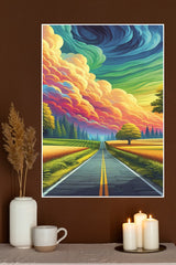 A Road wIth Trees and Clouds Poster | CIty Posters