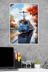 A Tranquil Journey Tram Ride on A Rainy Day Poster | Art Posters