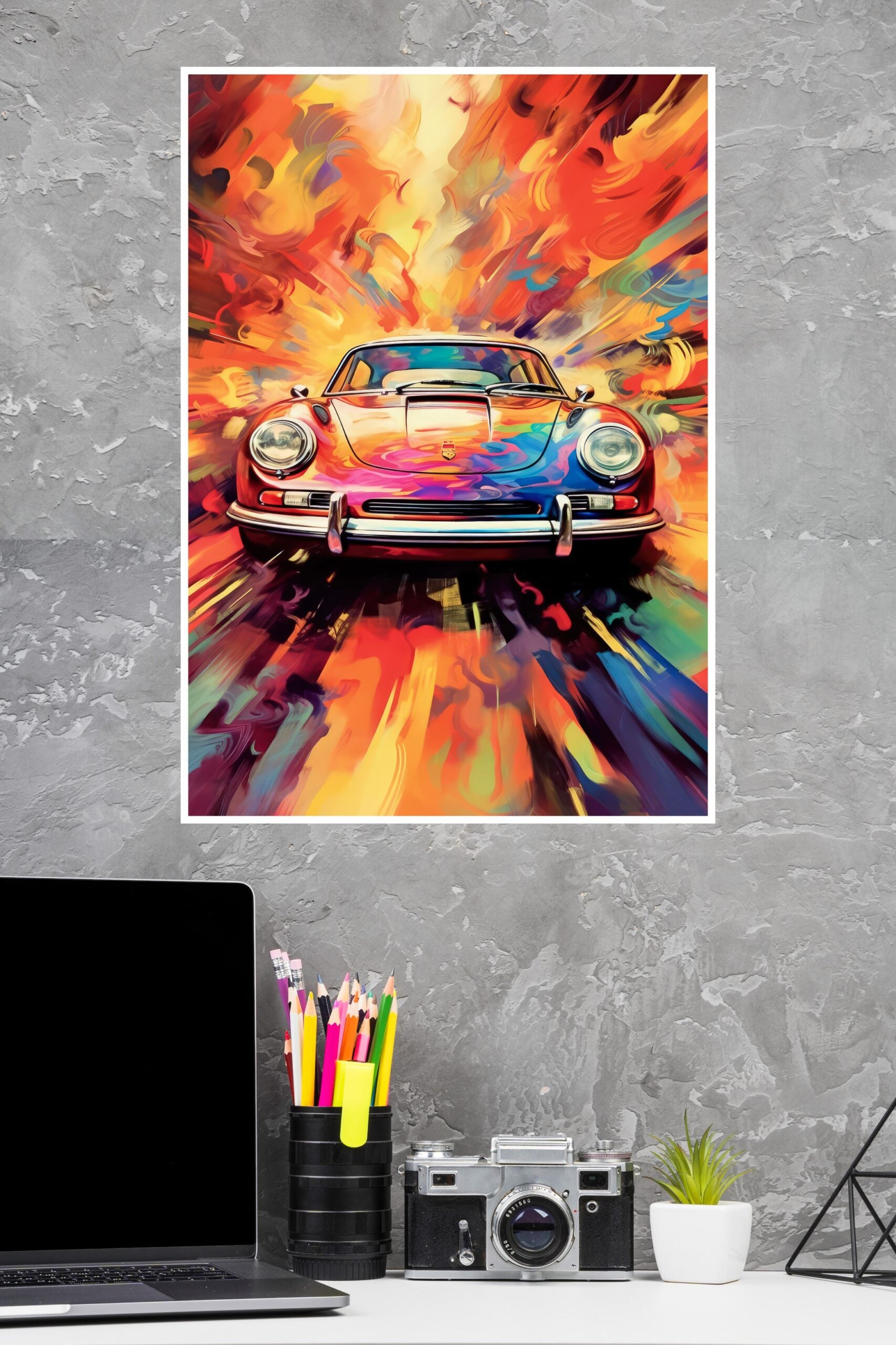 A colorful porsche 911 Poster | Cars Posters