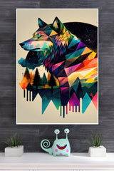 Abstract Wolf Art Poster | Art Posters