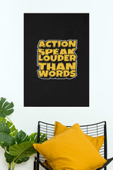 Action Speaks Louder Than Words Poster | Gym and Motivational Quotes Posters