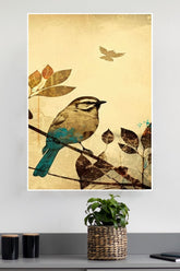 Aesthetic Japanese Sparrow Poster | Animal Posters