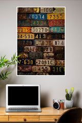 Antique Number Plates Poster | Gym and Motivational Quotes Posters