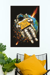 Astronaut Space Poster with Ok Thanks Bye Board | Astronaut Posters