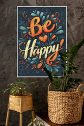 Be Happy Poster | Gym and Motivational Quotes Posters