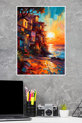 Beach With A Sunset Poster | Art Posters