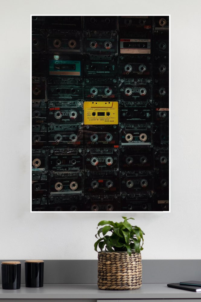 Black Old Tape Recorder Cassette Poster | Music Posters